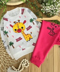 بلوز شلوار دخترونه زرافه سه رنگ 🌈