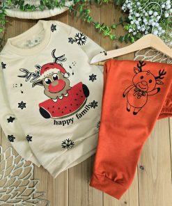 ست گوزن و هندوانه تکرنگ کرم آجری 🌈