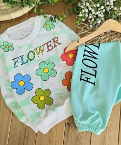 بلوز شلوار طرح فلاور 🌈