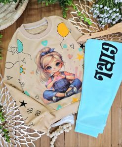 بلوز شلوار دختر و بادکنک 🌈