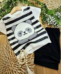 ست تابستونی سفید مشکی پاندا 🌈